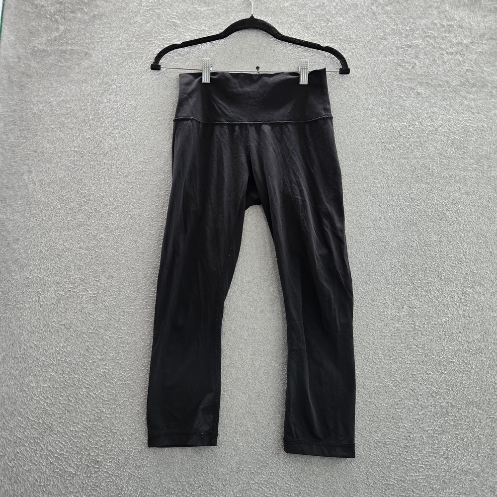 Lululemon Women Activewear Pants 4 Black Leggings Cropped Mid Rise 21" Inseam